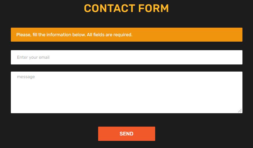 winz contact form screenshot