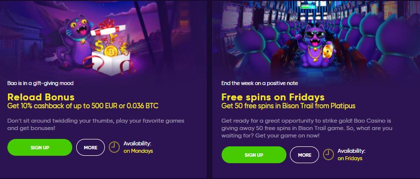 bao casino reload and free spins bonuses