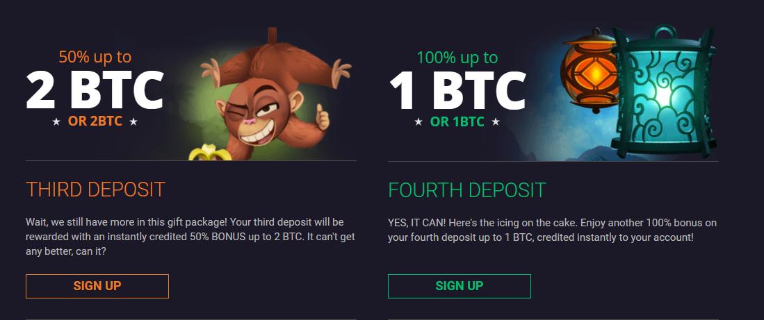 bitstarz third and forth deposits bonuses screenshot