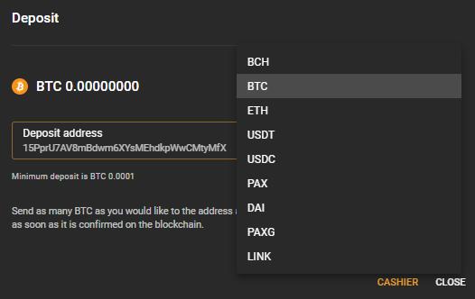 cloudbet deposit options