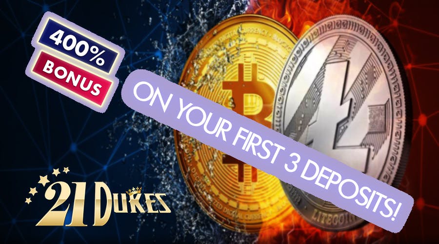 It`s time to use crypto and get 400% bonus at 21Dukes casino