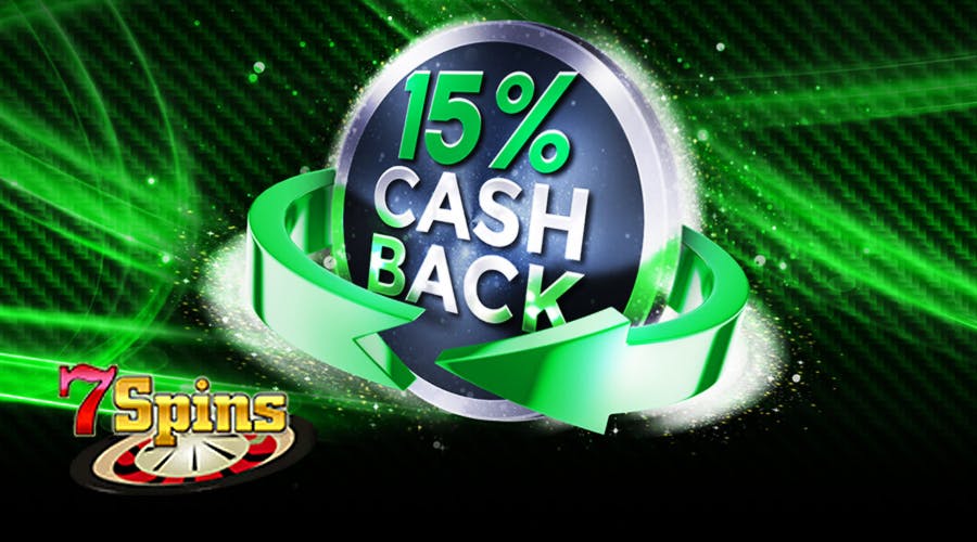 Every Monday get back 15% with the Weekly Loyalty Cashback by 7Spins casino