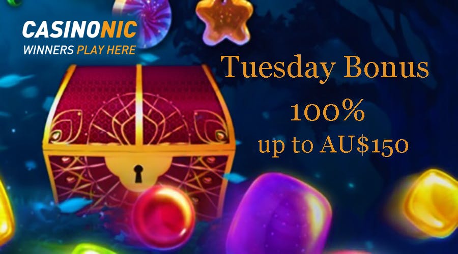 Tuesday 100% up to A$150 bonus promotion with Casinonic