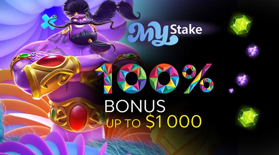 Mystake Casino: Enjoy your 100% welcome bonus up to A$ 1 000!